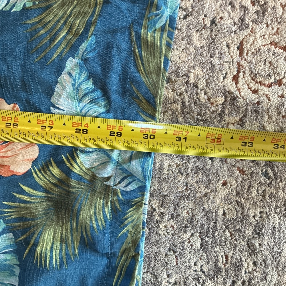 Tommy Bahama Island Zone 100% Silk Hawaiian Shirt Mens XL Blue Floral Tropical - Picture 6 of 7